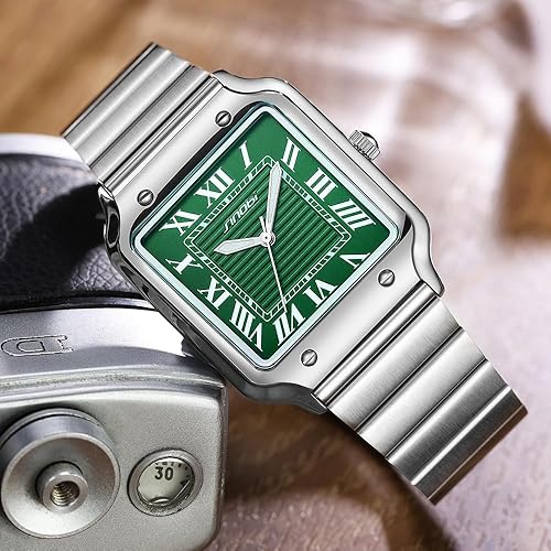 Miniatura 7 de Relojes cuadrados clásicos para hombre con números romanos reloj casual