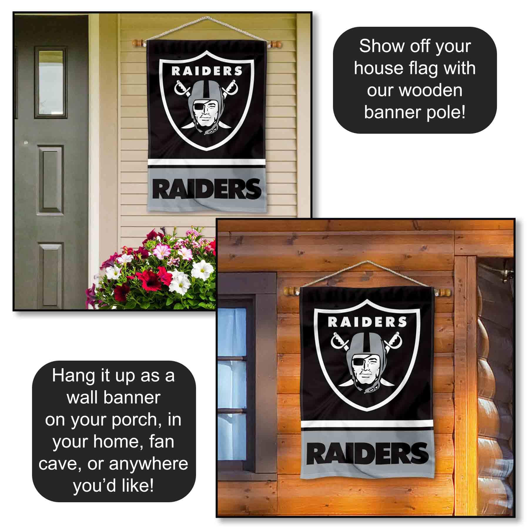 Écharpe NFL Las Vegas Raiders – Gris, Double Face, Logo équipe, 60" X 6", Acrylique