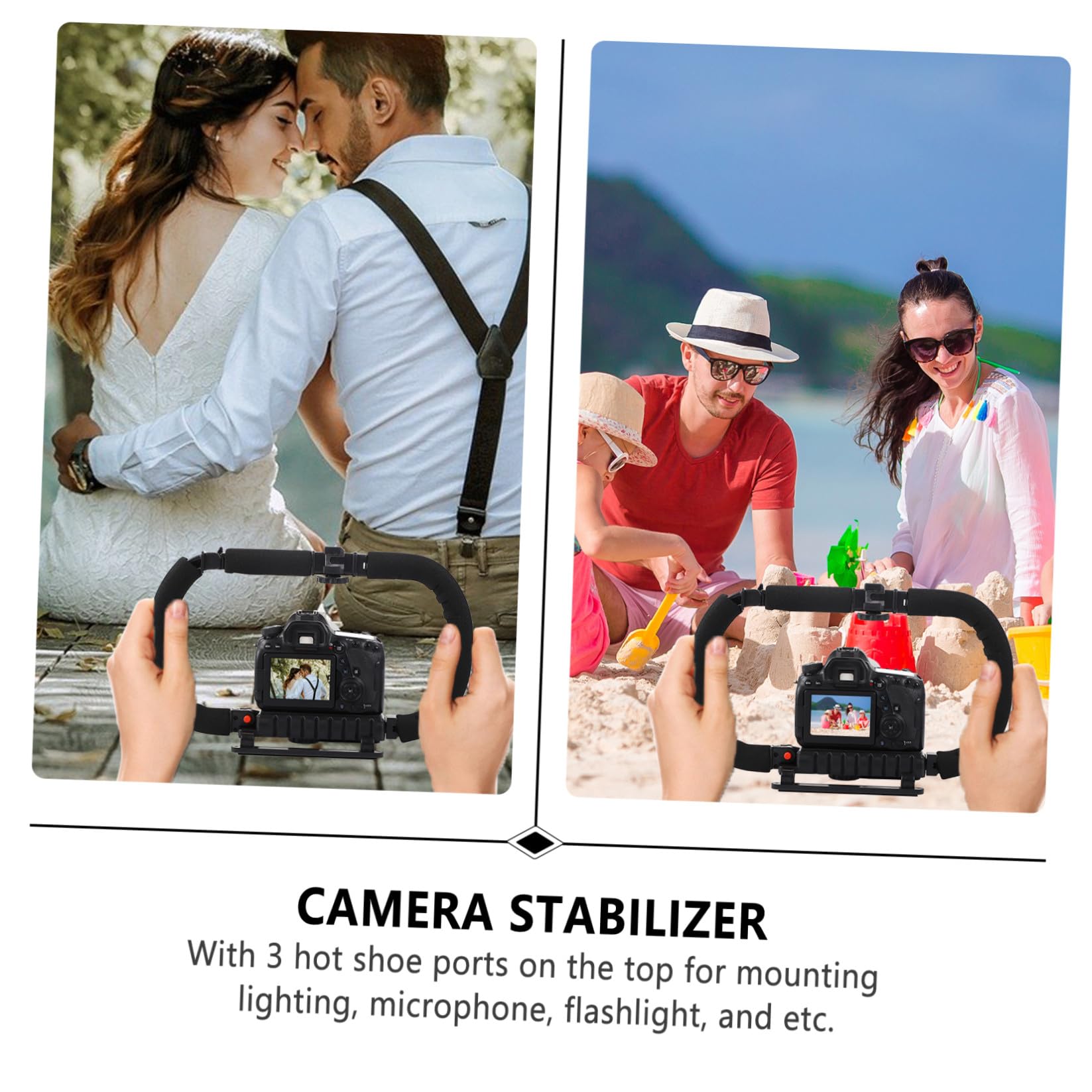IMIKEYA Stabilizzatore per fotocamera DSLR Portatile Manico Antiscivolo e Foro a Vite 1/4 Supporto per Telefono e Videocamera Compatibile Fotocamere Sportive e Registrazione Professionale