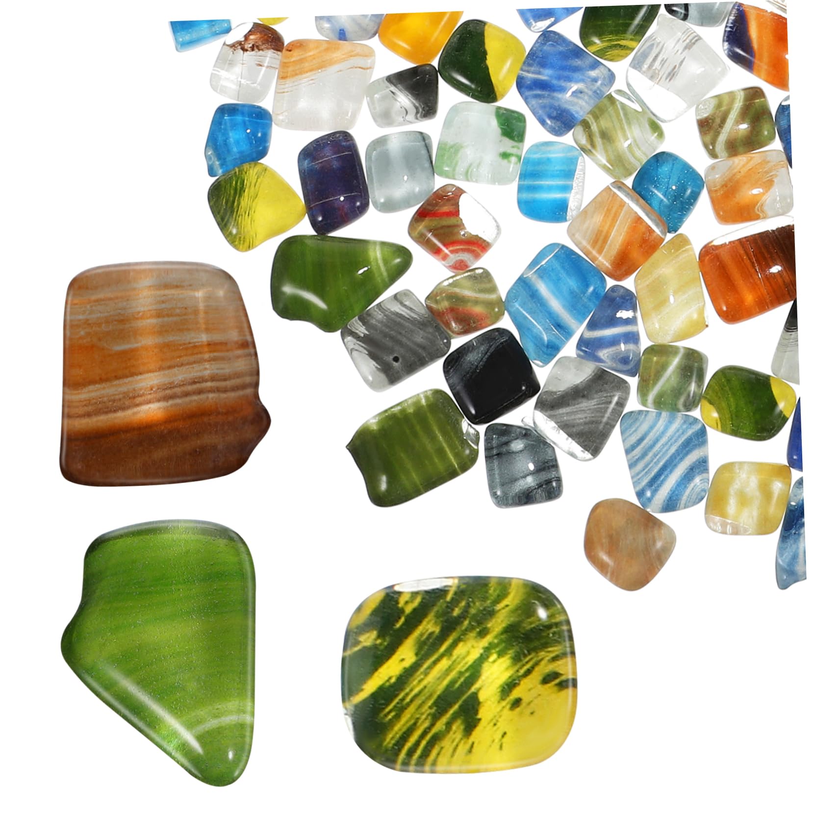 HOMSFOU 3 Pezzi 1 Decorazione Musiva Piastrelle Di Mosaico Fai -da -te Materiale Per Forniture Artigianali Tessere Di Mosaico Bagno Bianco Mosaici Kit Di Cristallo