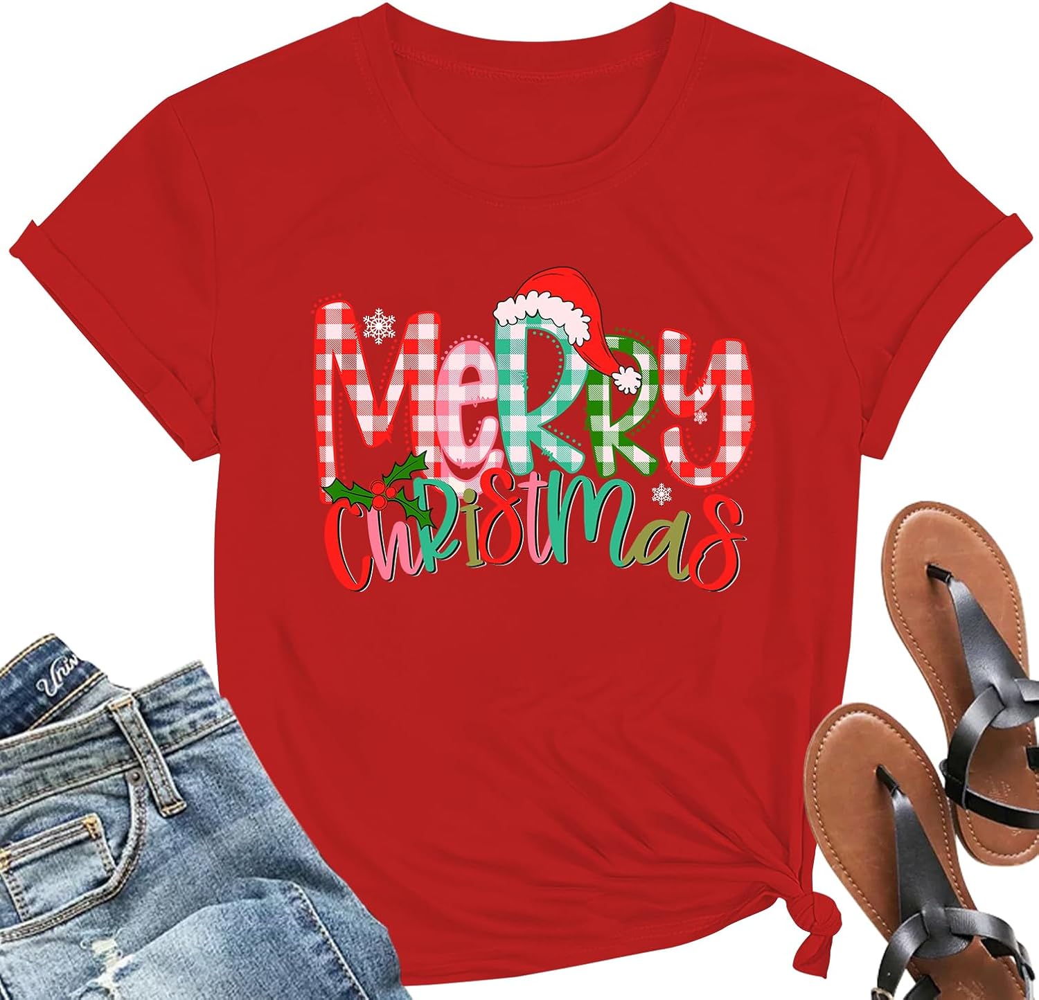 Christmas Tree Shirts Women Snowman Merry Christmas Shirt Xmas Holiday Tee Tops