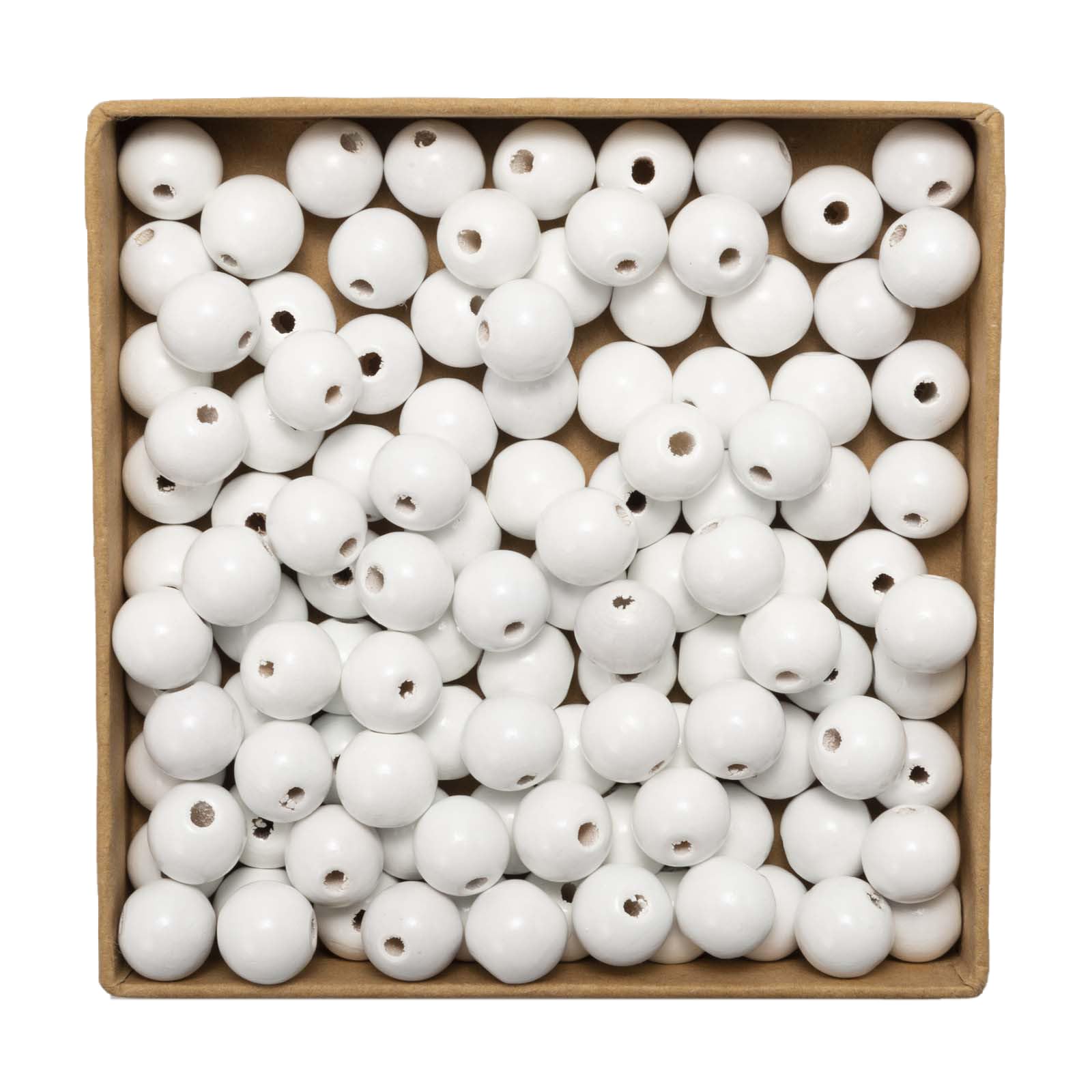 PH PandaHall 825pcs Perles De Bois Blanc 6 Tailles - Perles Rondes Macramé Pour Bijoux Et Artisanat