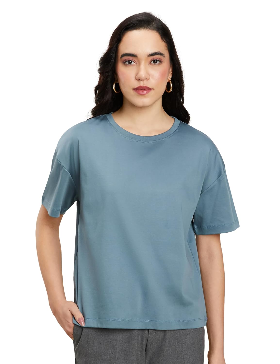 Symbol Premium Women’s Super Soft Cotton Round Neck Solid T-Shirt (Stylish | Oversized Fit)