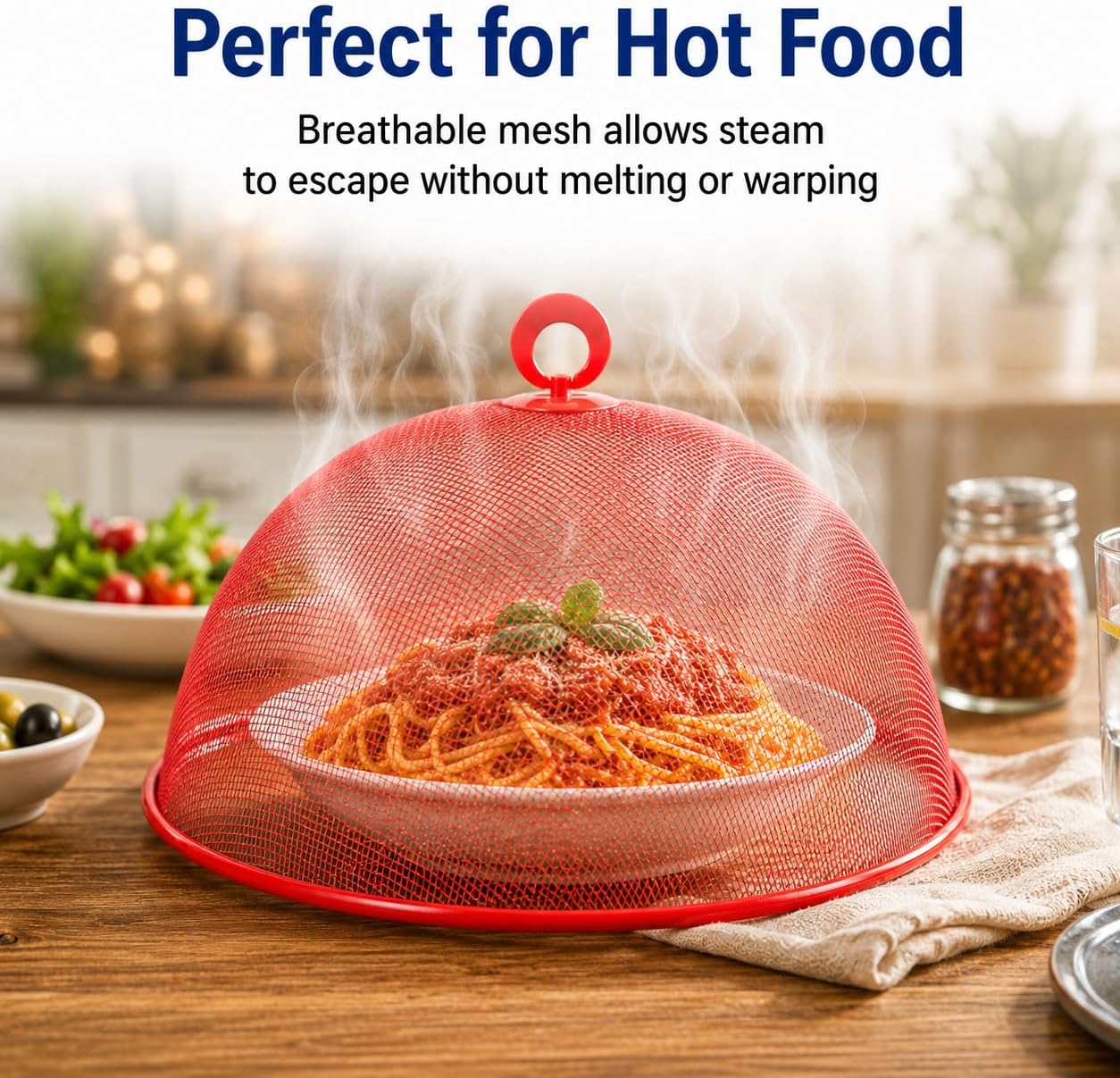 3 Pcs Metal Mesh Food Covers for Outdoors, 11 Inch Round Plate Screen Tents, Food Tents Dome for Picnic, Camping, Indoor and Outside, Keep out Flies Net Bugs