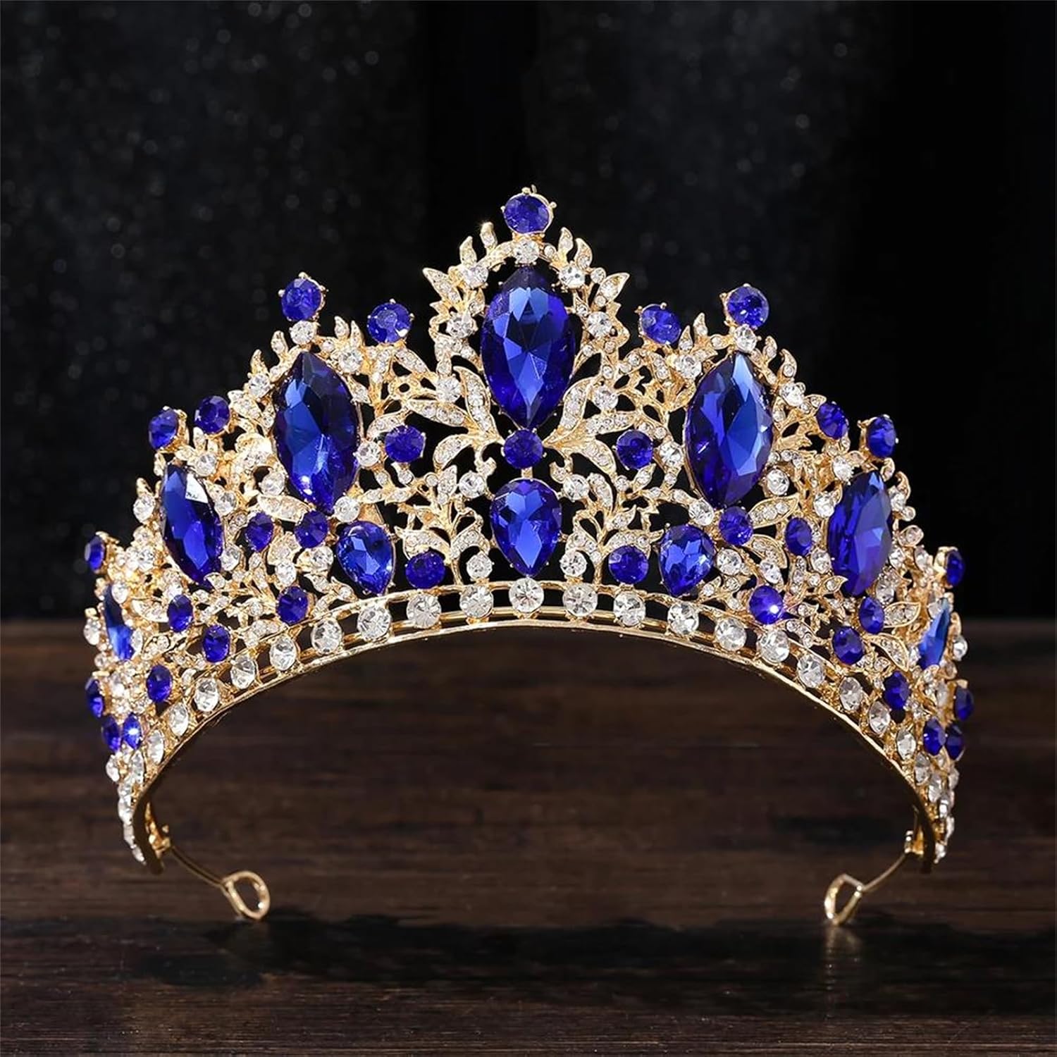 Elegant Red Floral Crown For Women Crystal Rhinestone Princess Tiara Bridal Headpiece Wedding Hair Accessories For Prom Birthday Party Costume