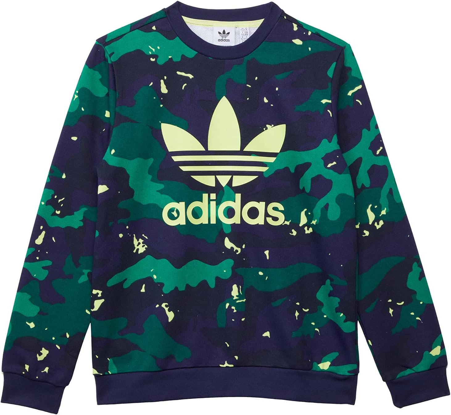adidas Originals Boys' All Over Print Pack Camo Print Crew