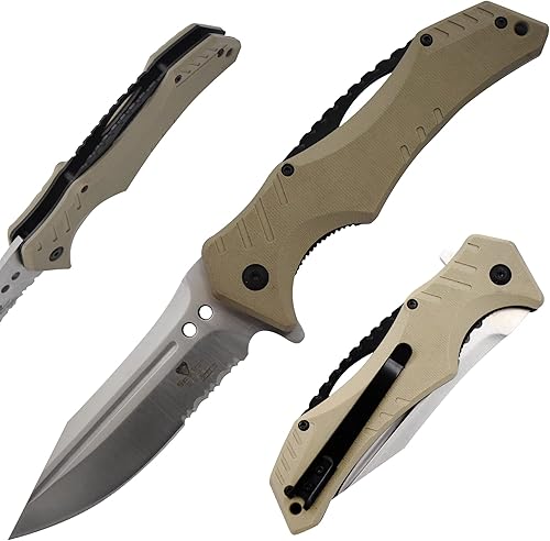 Snake Eye Xtreme Collection Pivot Langford - Navaja plegable con rodamiento de bolas, con bloqueo de bolas, color marrón