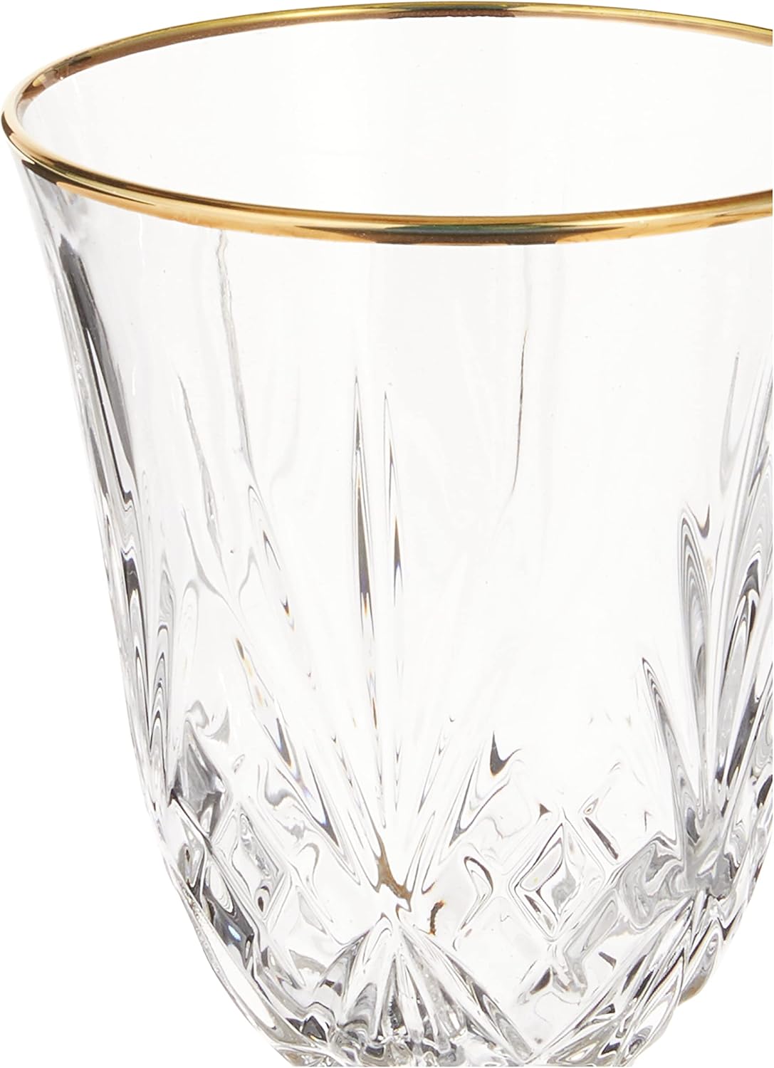 Lorren Home Trends Siena Collection Crystal Red Wine Glass with Gold Band Design, Set of 4, 7.5 fluid ounces - Image 3