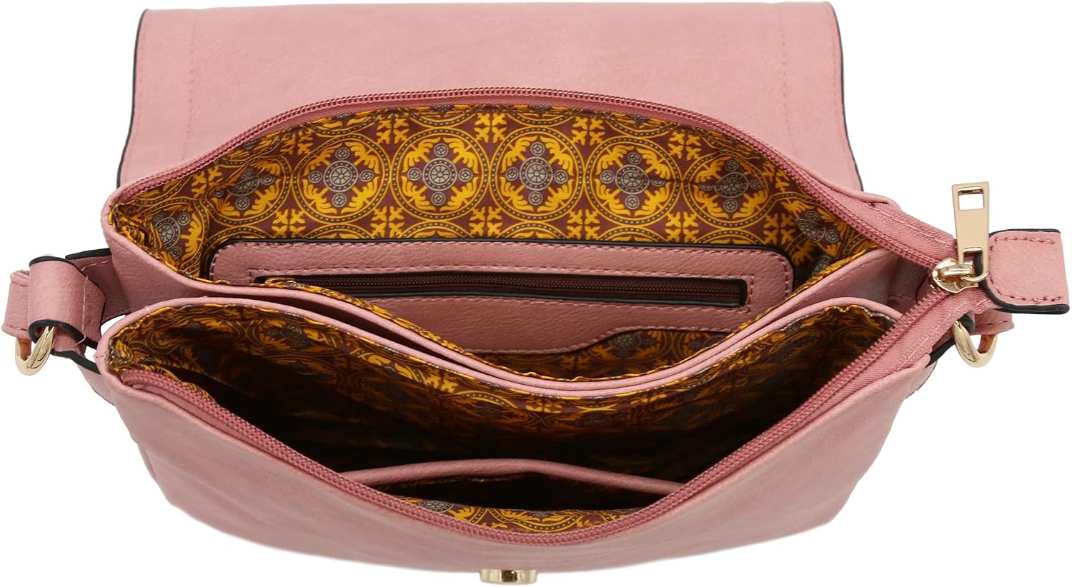 ALYSSA Double Compartment Large Flapover Crossbody Bag