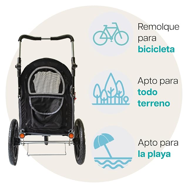 Foto 8 de 8 de InnoPet Sporty EVR Coche para Perros - Todo Terreno - Ruedas de Goma Sólidas tipo Aire