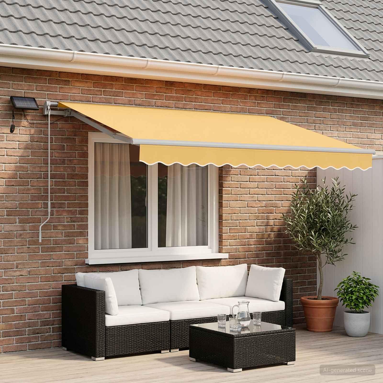 Tela Impermeable y Aluminio Resistente Balcón Patio Jardín con Luces LED