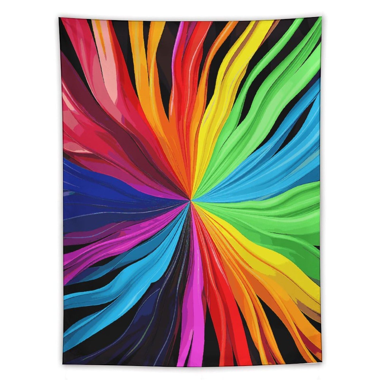 MUSM Rainbow Colours Tapestry with Installation Kit Personalized Wall Tapestry Aesthetic Tapestries Backdrop Banner Wall Art Hanging Decor for Home Picnic Beach Blanket 60"x80"