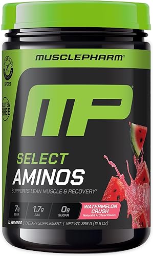 MusclePharm Select Amino's Amino's EAA + BCAAs, polvo de aminoácidos esenciales después del entrenamiento, suplemento energético preentrenamiento