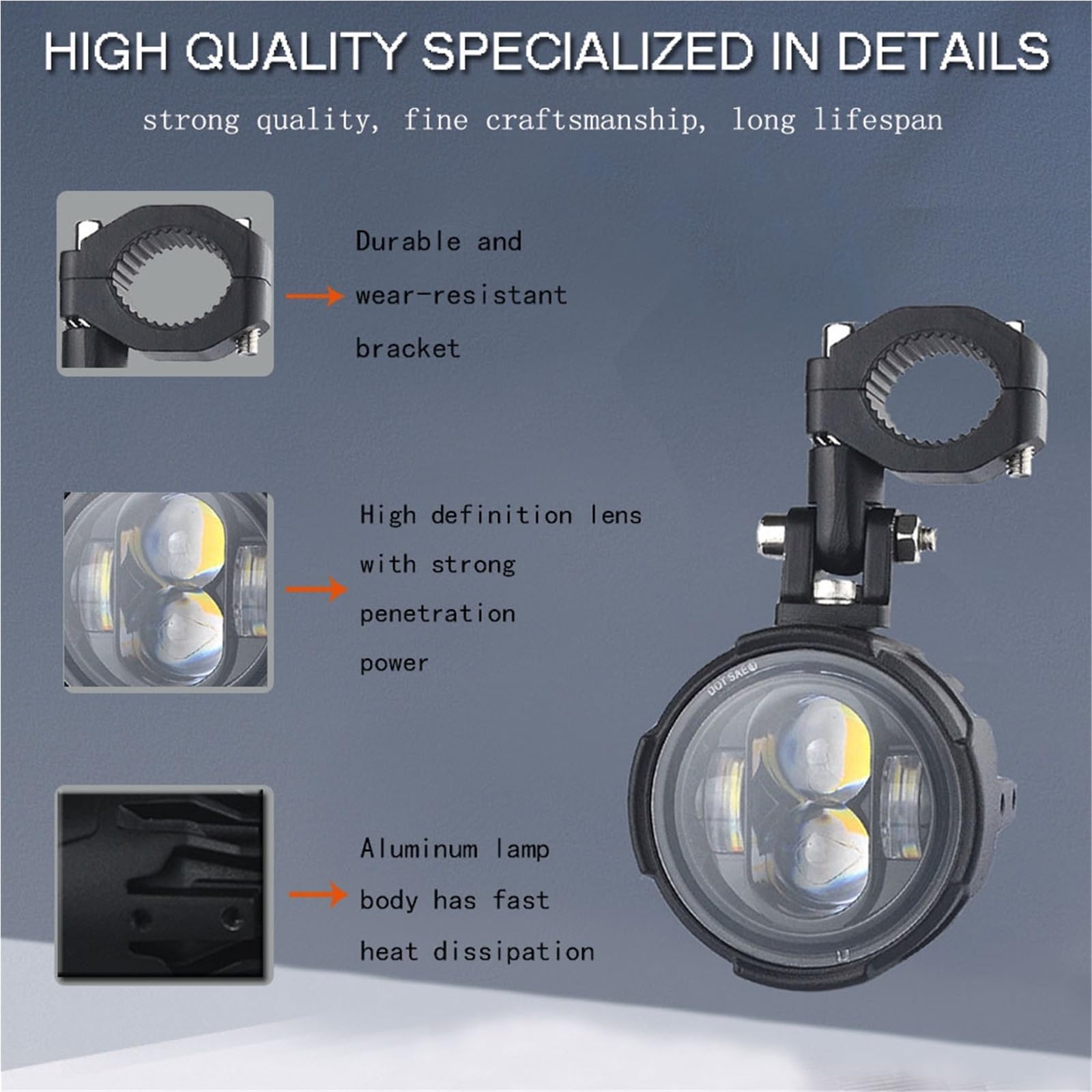Anabbaglianti Faro per moto Fendinebbia a LED Luce di guida ausiliaria Faretto Faro a doppio colore Lampeggiatore Farol Moto Fendinebbia Luci per motociclette