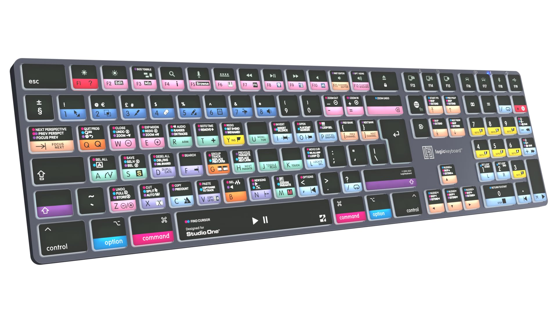 LOGICKEYBOARD Retroilluminato wireless "Titan" progettato per l'editing in Studio One • p/n LKB-PSO3-TM-UK