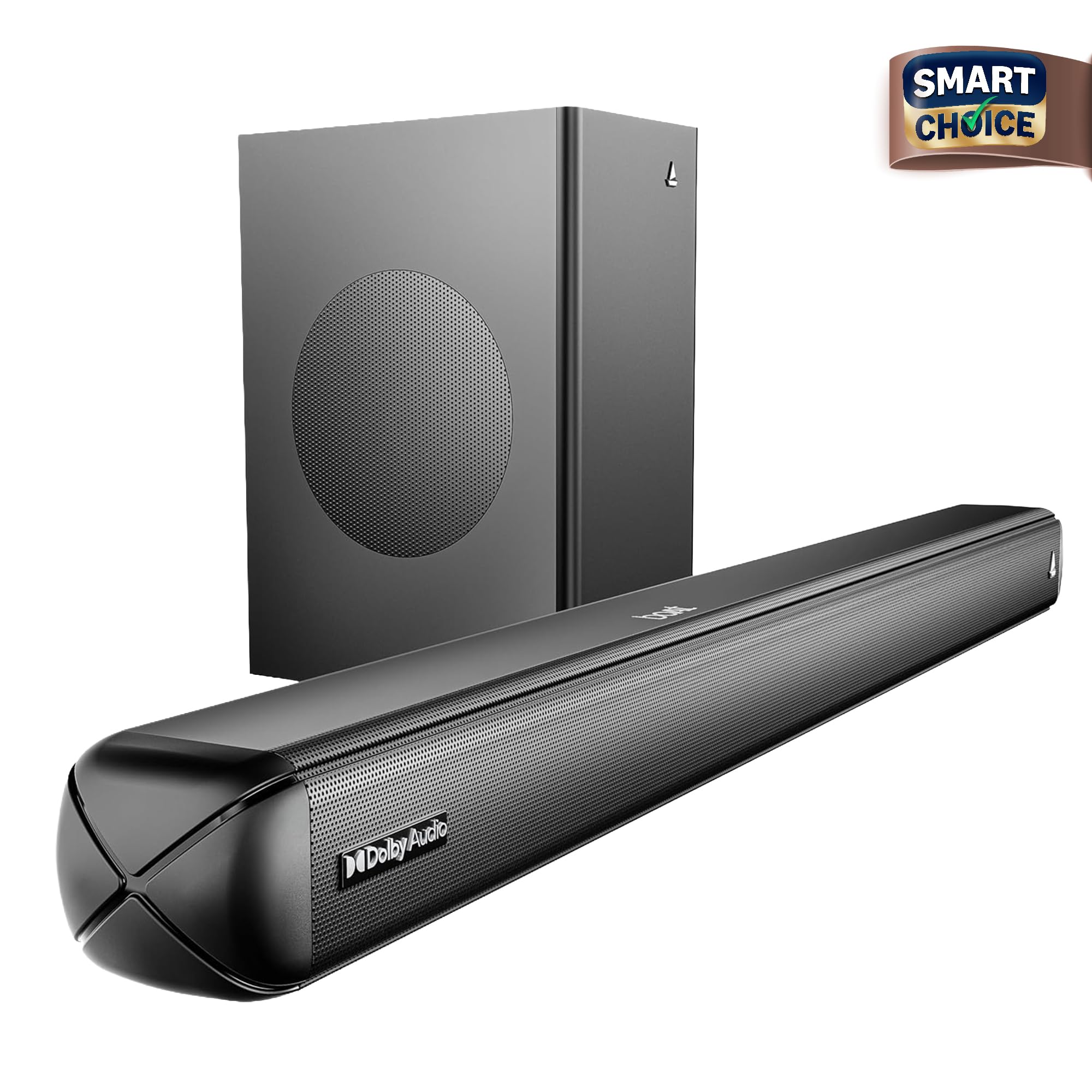 boAt Smartchoice Aavante 2.1 1600D/Orion Plus, Dolby Audio, 160W Signature Sound, 2.1 Channel Wired Subwoofer, Multiple Ports & EQ Modes, Bluetooth Home Theatre Soundbar Speaker (Premium Black) — Amazon image 2