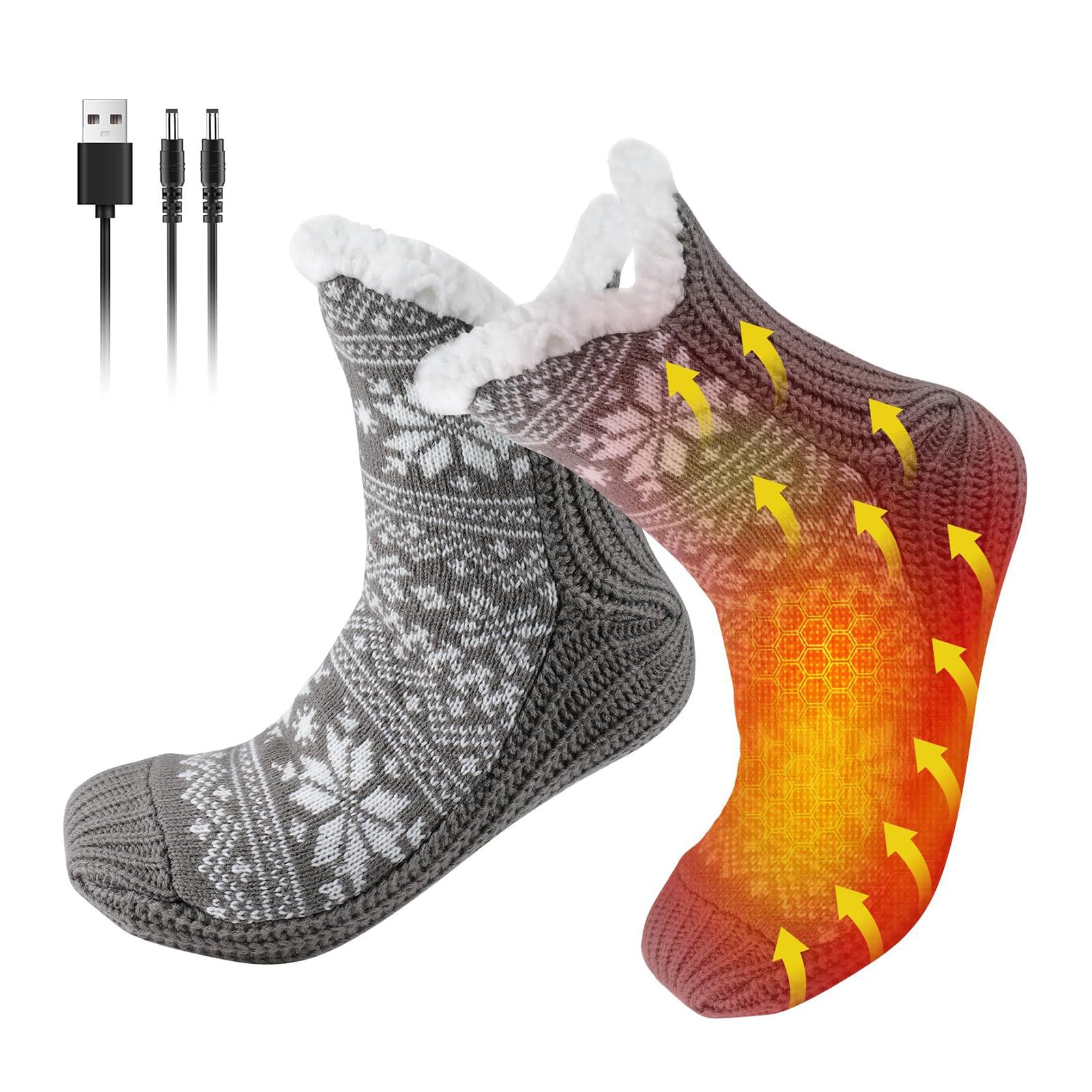 yakermur Heated Socks - Wireless Waterproof Thermal USB Powered - Winter Heated Socks for Men and Women Outdoor Riding Fishing Hiking Home