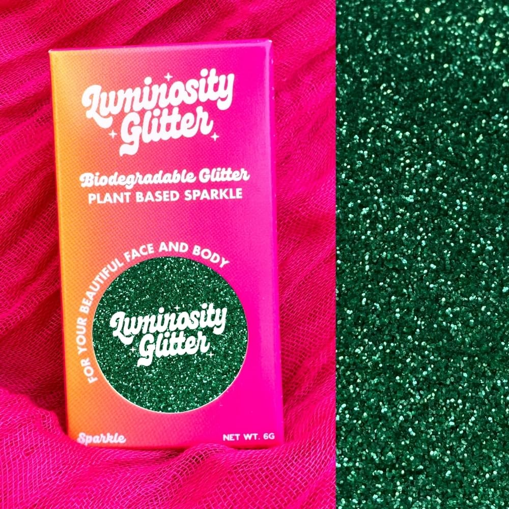 Fine Green Glitter Makeup - Biodegradable Eco Glitter for Face Body, Hair, Nails and Festivals (Green Fine) 6 Grams