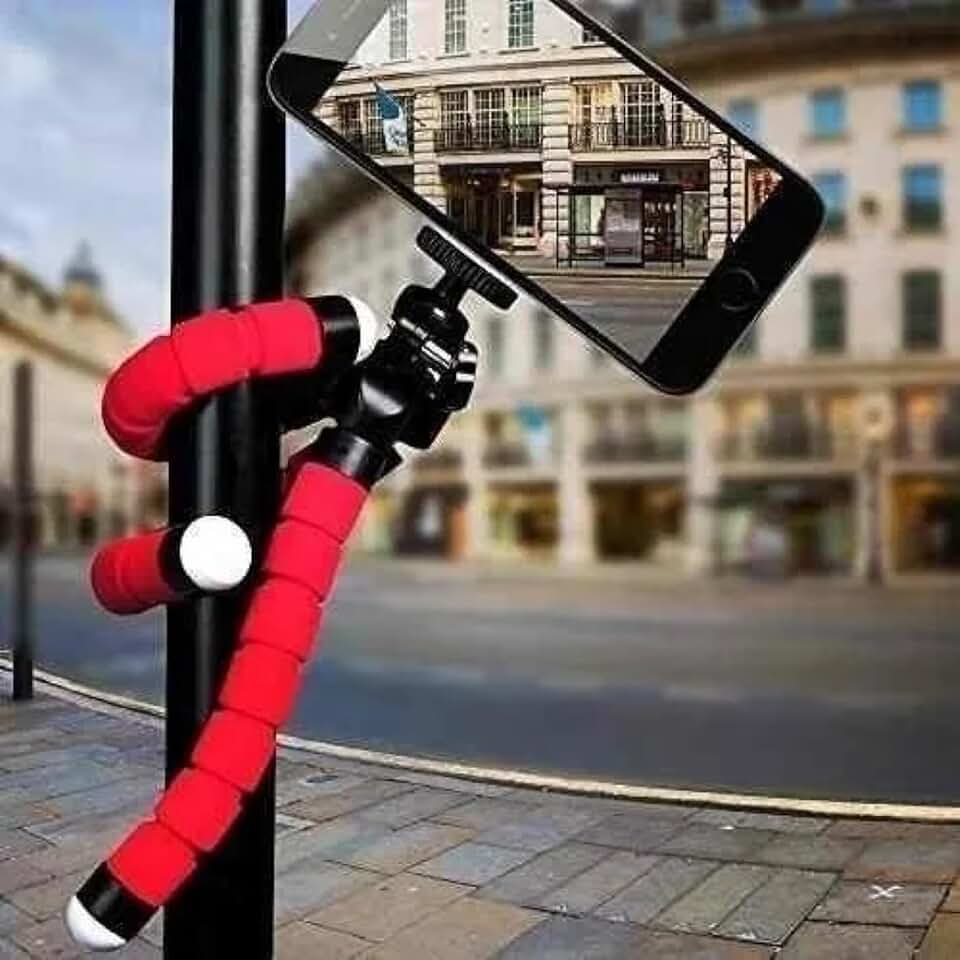 Mini Tripé Flexível Articulado para Celular e Câmera | Suporte Octopus Universal 360° com Pés Emborrachados | Tripé Portátil e Leve para Vlogs e Fotos