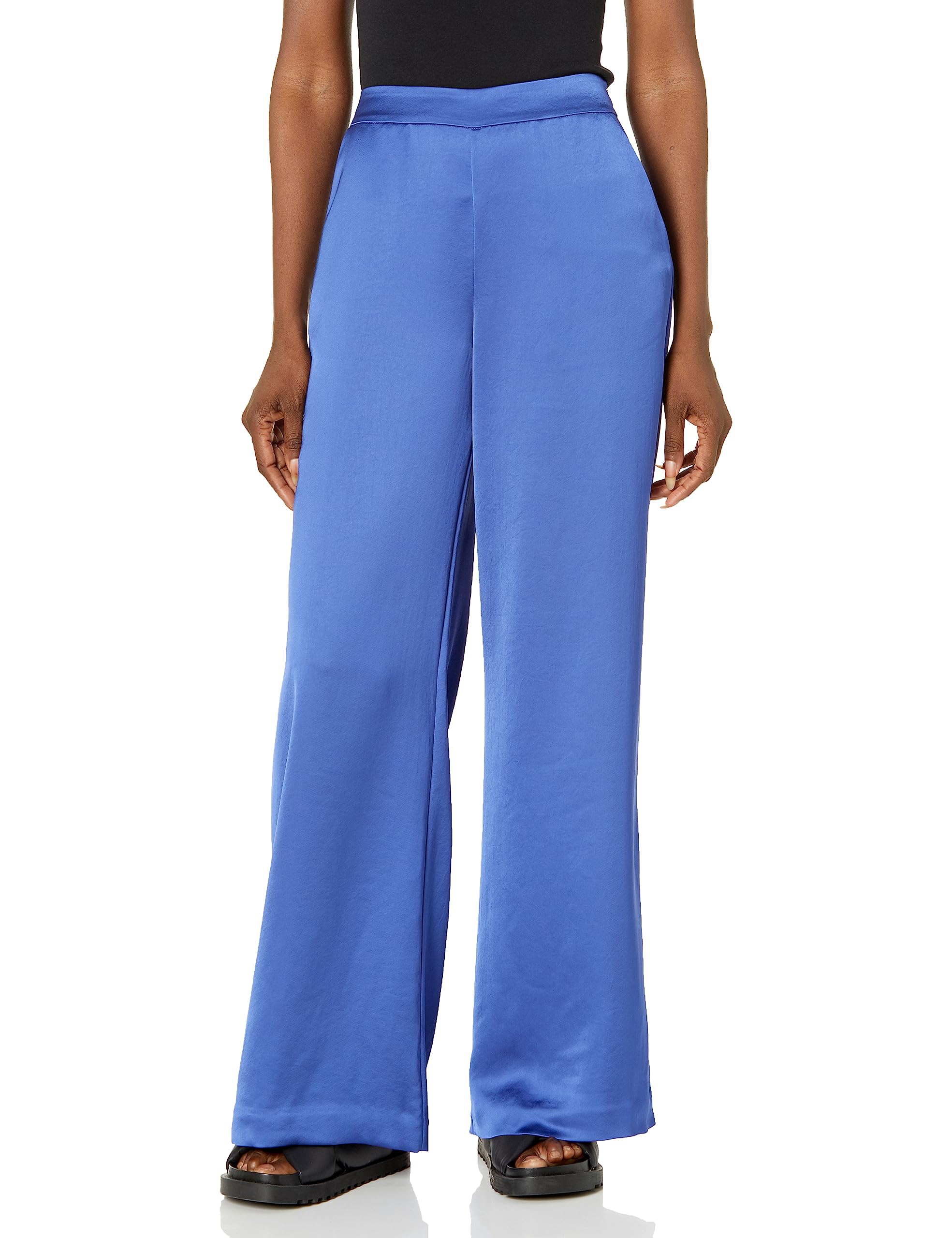 Trina Turk Womens Wide Leg Satin Pants