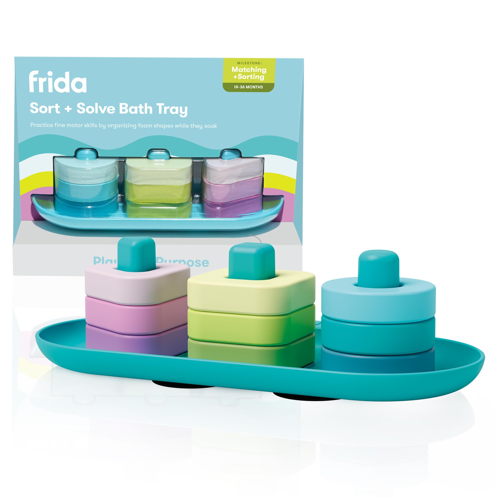 Frida Baby Sort Solve Bath Puzzle Bath Toy Matching Sorting Bath Toys for Toddlers Play with Purpose Develop