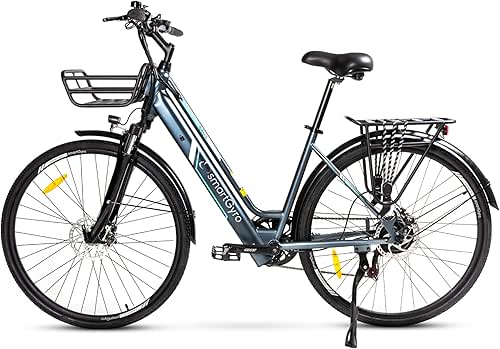 SMARTGYRO eBike Sunset Titanium - Bicicleta Eléctrica Urbana, Frenos de