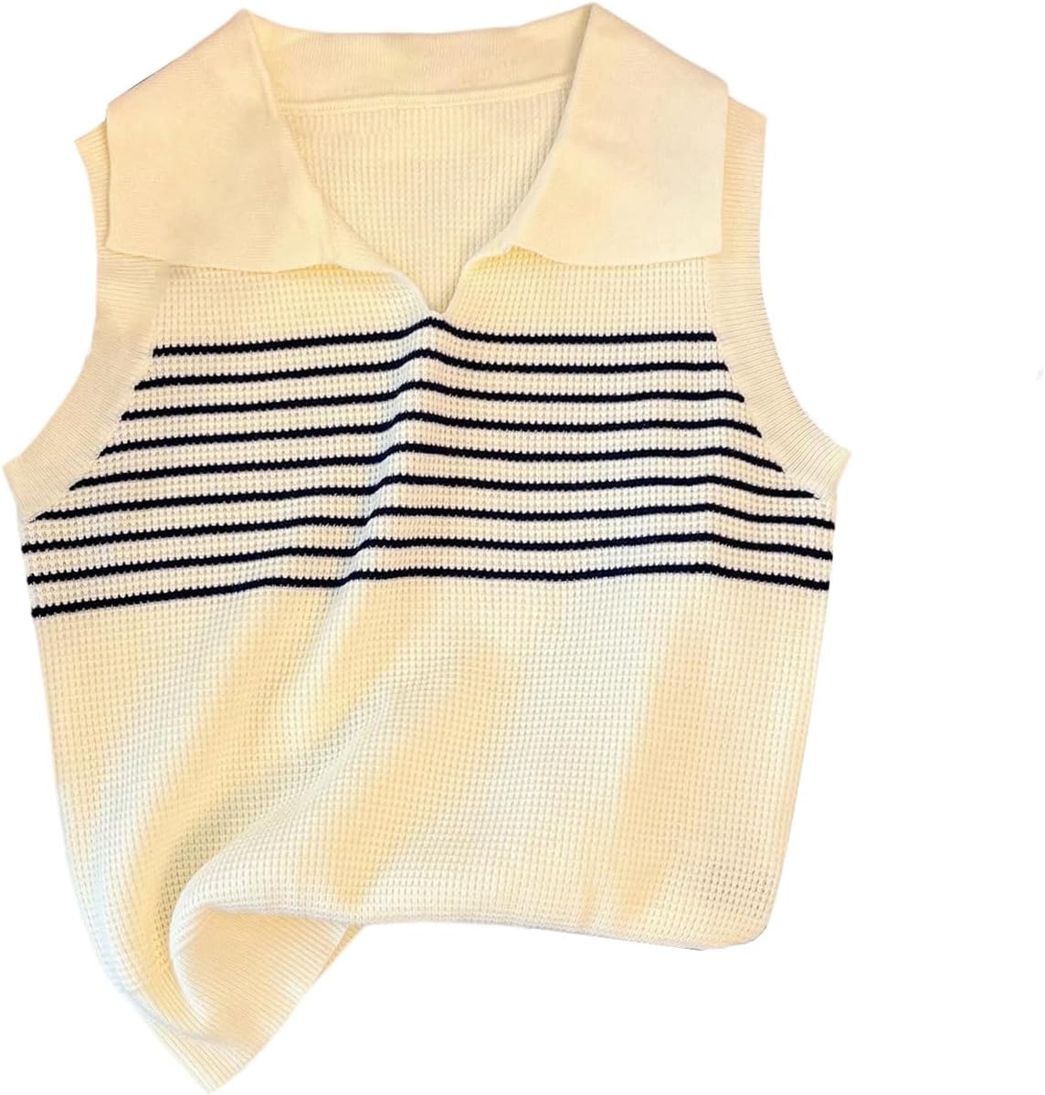 Verdusa Women's Old Money Clothes Striped Sweater Vest Tops Elegant Fall Sweater Top