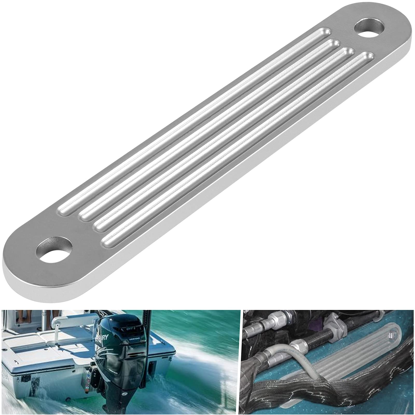 Transom Support Plate for Marine Lower Bolt Holes, 12" x 2", Holes 10"