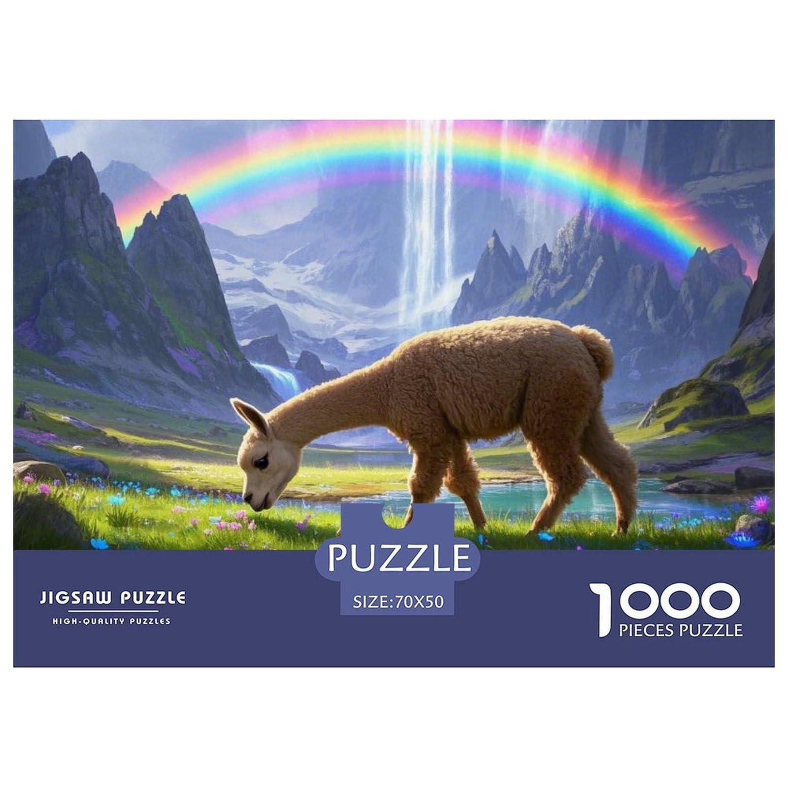 Puzzle Alpaca 1000 Piece Challenge Toy for Adults,Plateau Oasis Impossible Jigsaw Puzzles 1000 Piece Educational Games Home Decoration 70x50cm/1000pcs