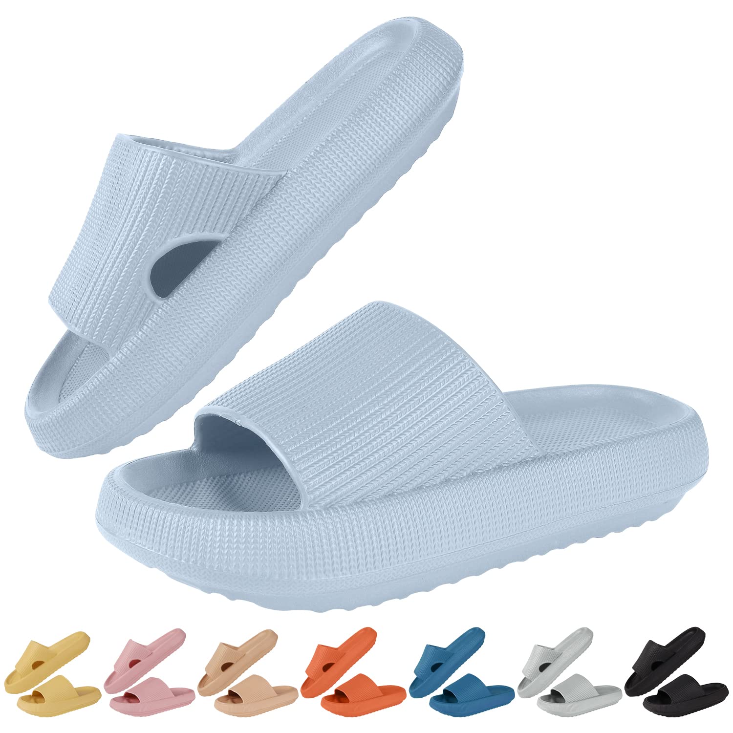 HEPODA Zapatillas de Casa Verano Hombre Mujer Chanclas Piscina Playa Zapatillas de Baño Antideslizantes Sandalias de Ducha Pantuflas con Plataforma Interior Exterior