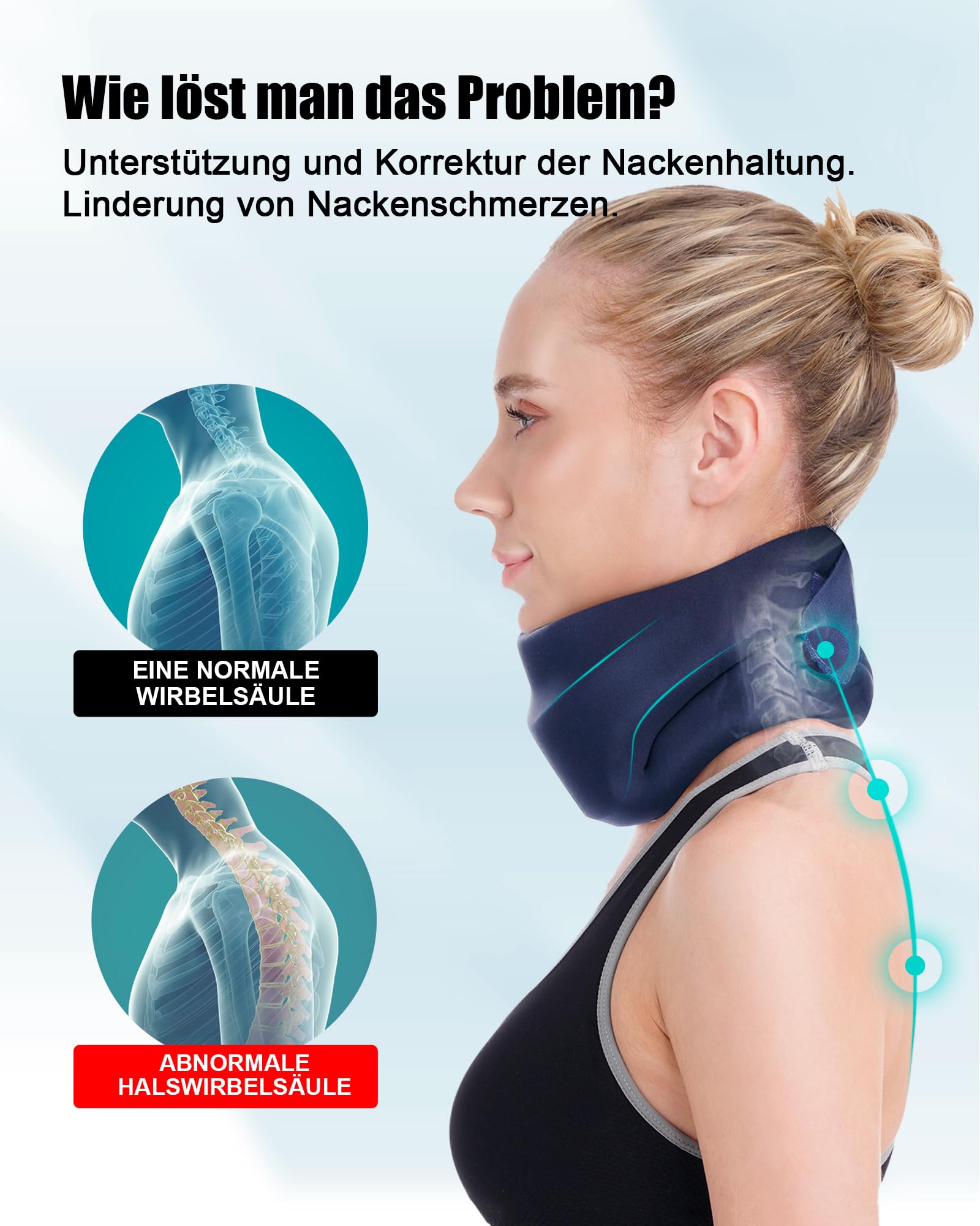 Soporte cervical de espuma suave, ajustable (L)
