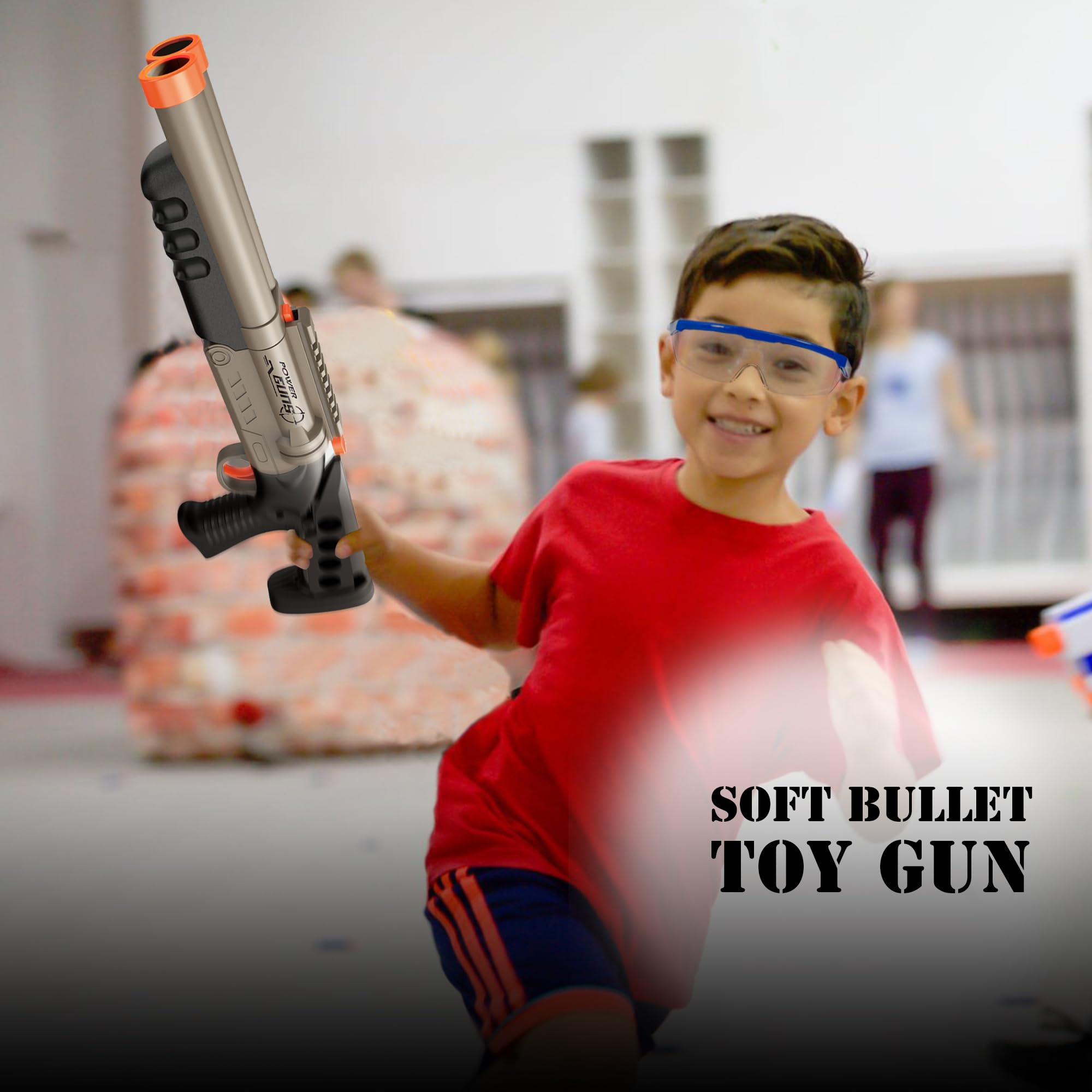 Double Barrel Shotgun Toy, Realistic Foam Dart Blaster with Pump Action, 80 Soft Bullets, Safe for Kids & Outdoor Battles - Image 3
