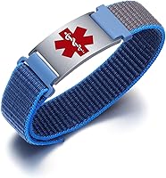 Vista 1 de Pulseras deportivas personalizadas de alerta médica para mujeres y hombres – Pulseras de identificación médica personalizadas con grabado gratuito