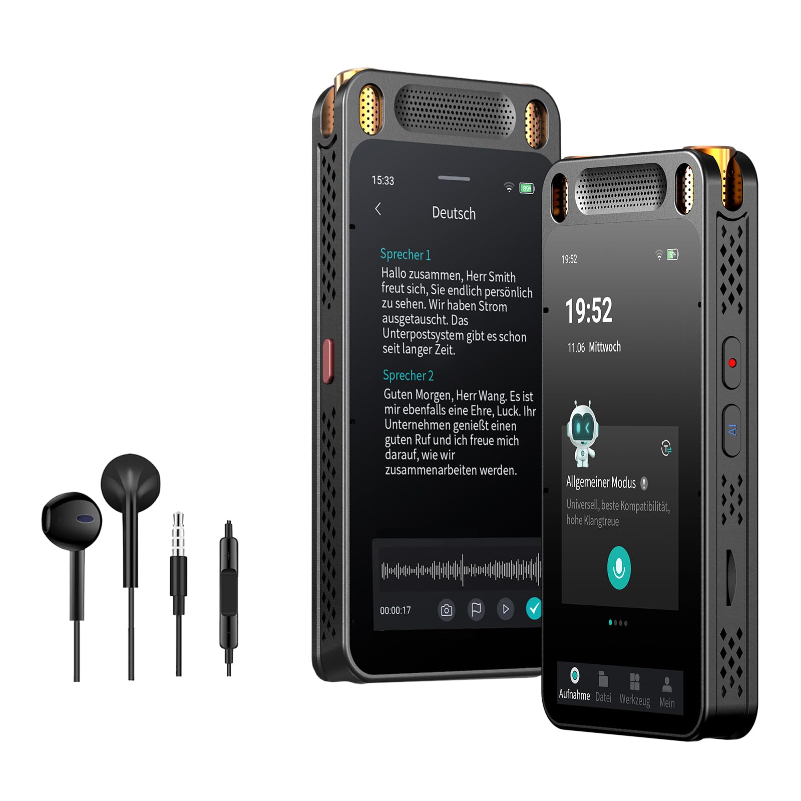 Note AI Digitales Diktiergerät,Voice Recorder Unterstützung Kostenlose Transkription, Zusammenfassung Und Übersetzung In 134 Sprachen