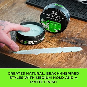 BLACK & RED Wax Hair Styling Wax Sea Salt Paste Sea Salty Mat Natural Appearance Medium Hardness - 120 ml