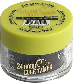 EBIN NEW YORK 24 Hour Edge Tamer Ultra Super Hold 1.01Fl Oz Strong Edge Control Gel, No Flaking, Sleek Smooth Finish, Long Lasting, Argan & Castor Oil