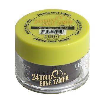 EBIN NEW YORK 24 Hour Edge Tamer Ultra Super Hold 1.01Fl Oz Strong Edge Control Gel, No Flaking, Sleek Smooth Finish, Long Lasting, Argan & Castor Oil | Edge Control Gel, Argan Oil & Castor Oil, No White Residue, Sleek Natural Hair, Styling Products for Women