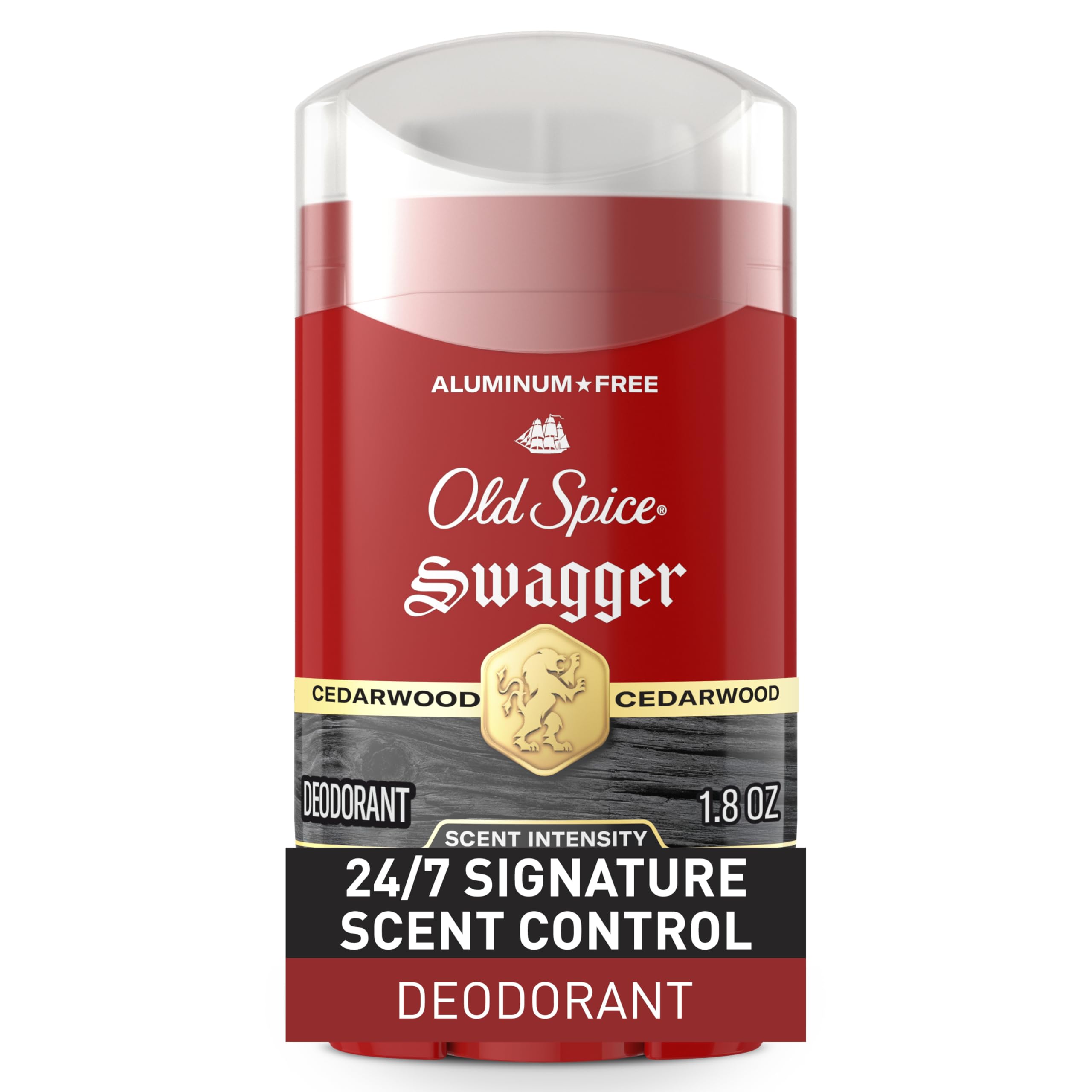 Old Spice Red Collection Deodorant for Men Swagger Scent 24-Hour Odor Protection Refreshing Fragrance Long-Lasting Freshness 1 8oz
