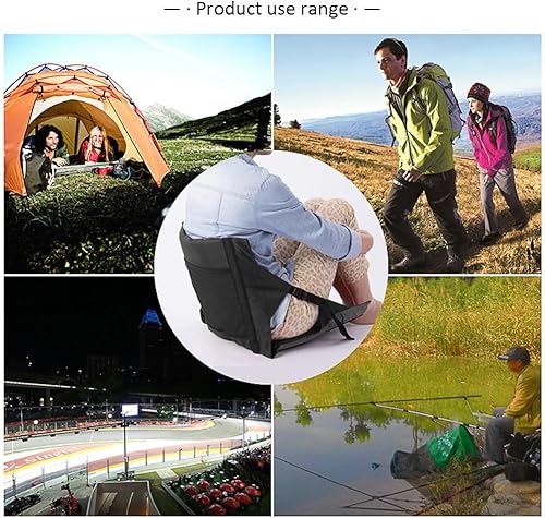 Miniatura 5 de Tapete plegable para sentarse al aire libre  Silla de senderismo con soporte de respaldo  Cojín de asiento de estadio silla de playa plegable  Cojín