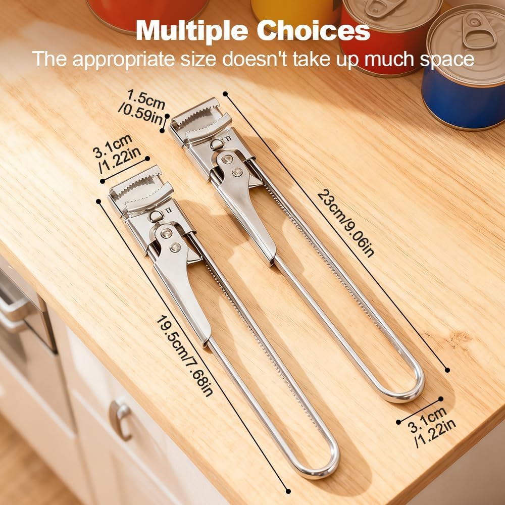 New Jar Opener for Weak Hands, Multifunctional Lid Gripper & Bottle Opener with Handle,2026 Upgrade Adjustable Stainless Steel Jar Opener, Easy-Open Kitchen Tool for Seniors and Kids (9.06in 3pcs)