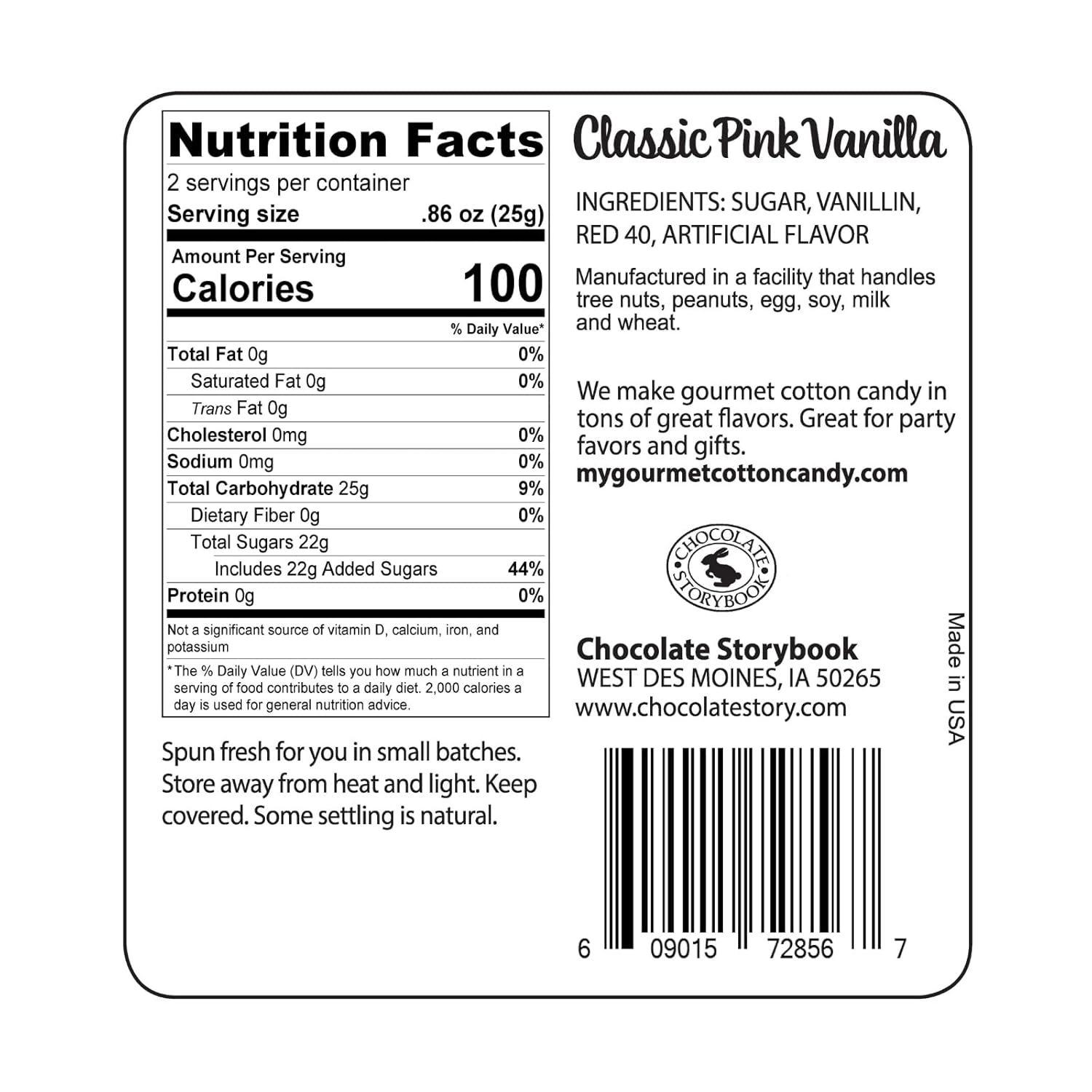 Classic Pink Vanilla Cotton Candy Favors (Gift Set of 80) - Unique Ideas for Holidays, Birthdays, Celebrations, Party Favors