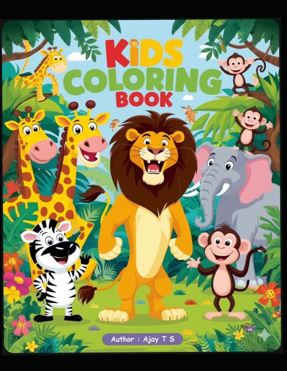 Cute Animals Coloring Book for Kids Ages 3–8