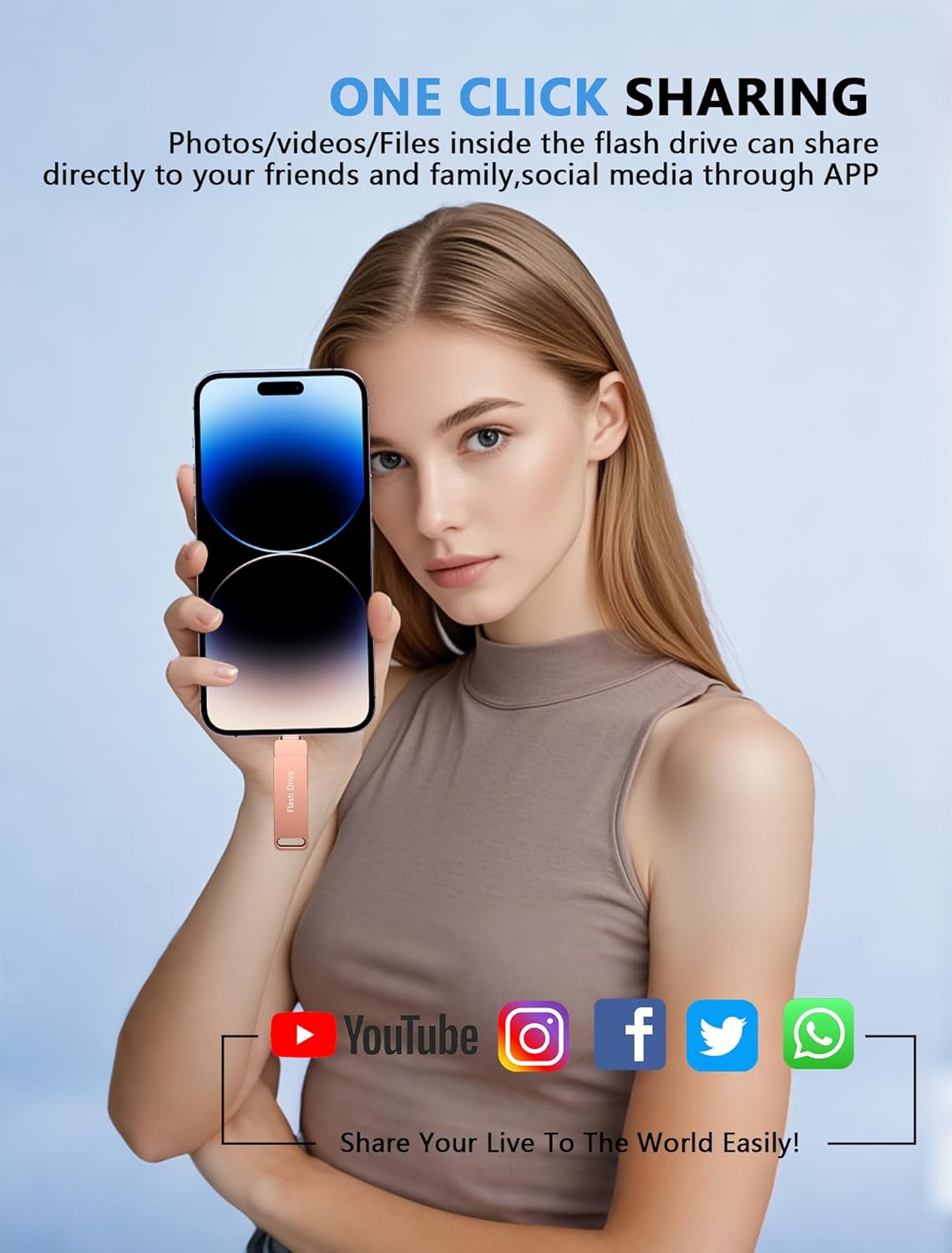 Apple MFi Certified iPhone Flash Drive, Photo Stick,iPhone Memory Stick 512GB, USB Thumb Drive for Photos Videos Transfer, High Speed Jump Drive Compatible for iPhone/iPad/Android/PC Pink - Image 6