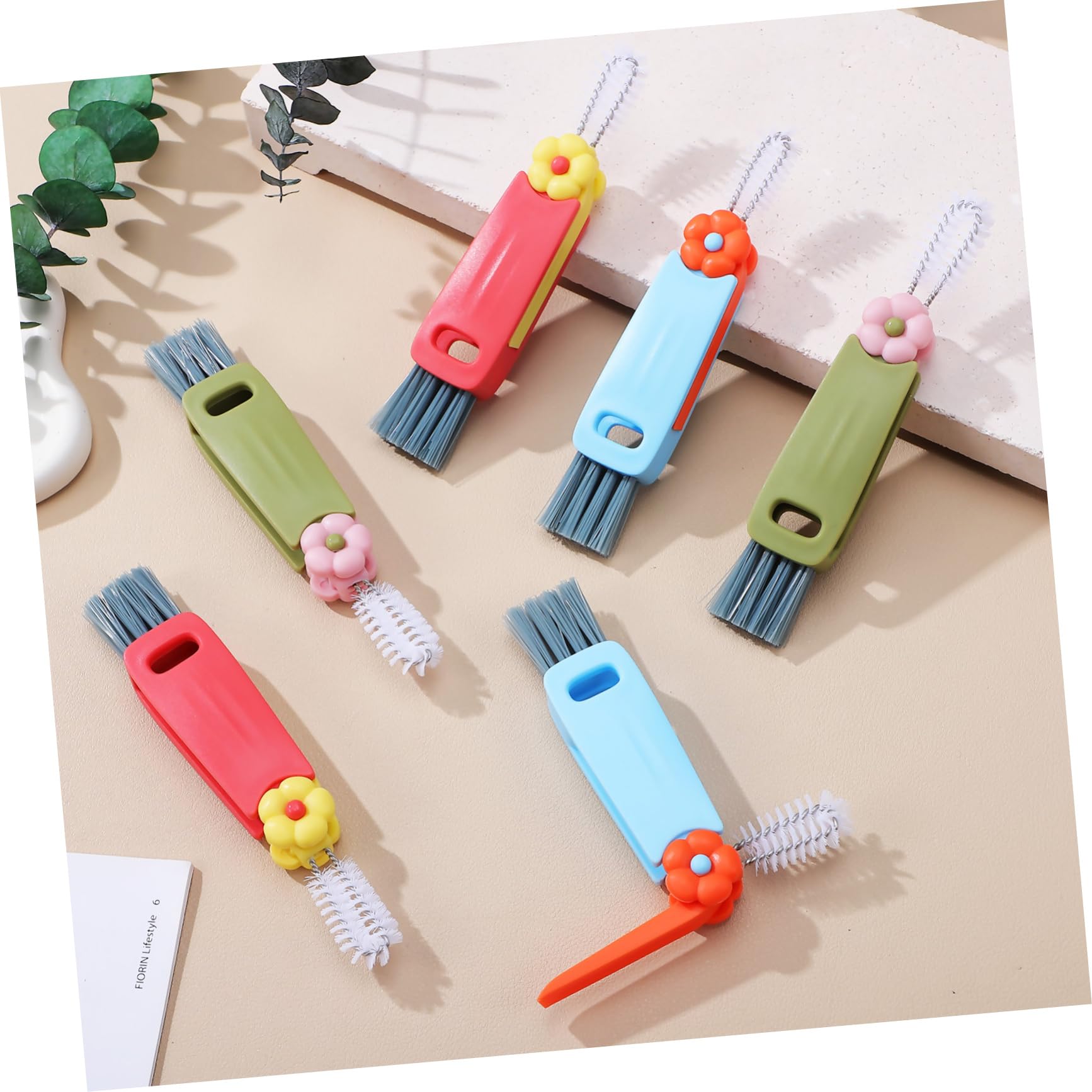 Set di spazzole multiuso per la pulizia, include scovolini per fessure, bottiglie, tubi, mocio per acqua, spazzole per la pulizia della spina elettrica, 6 pezzi x 4 set