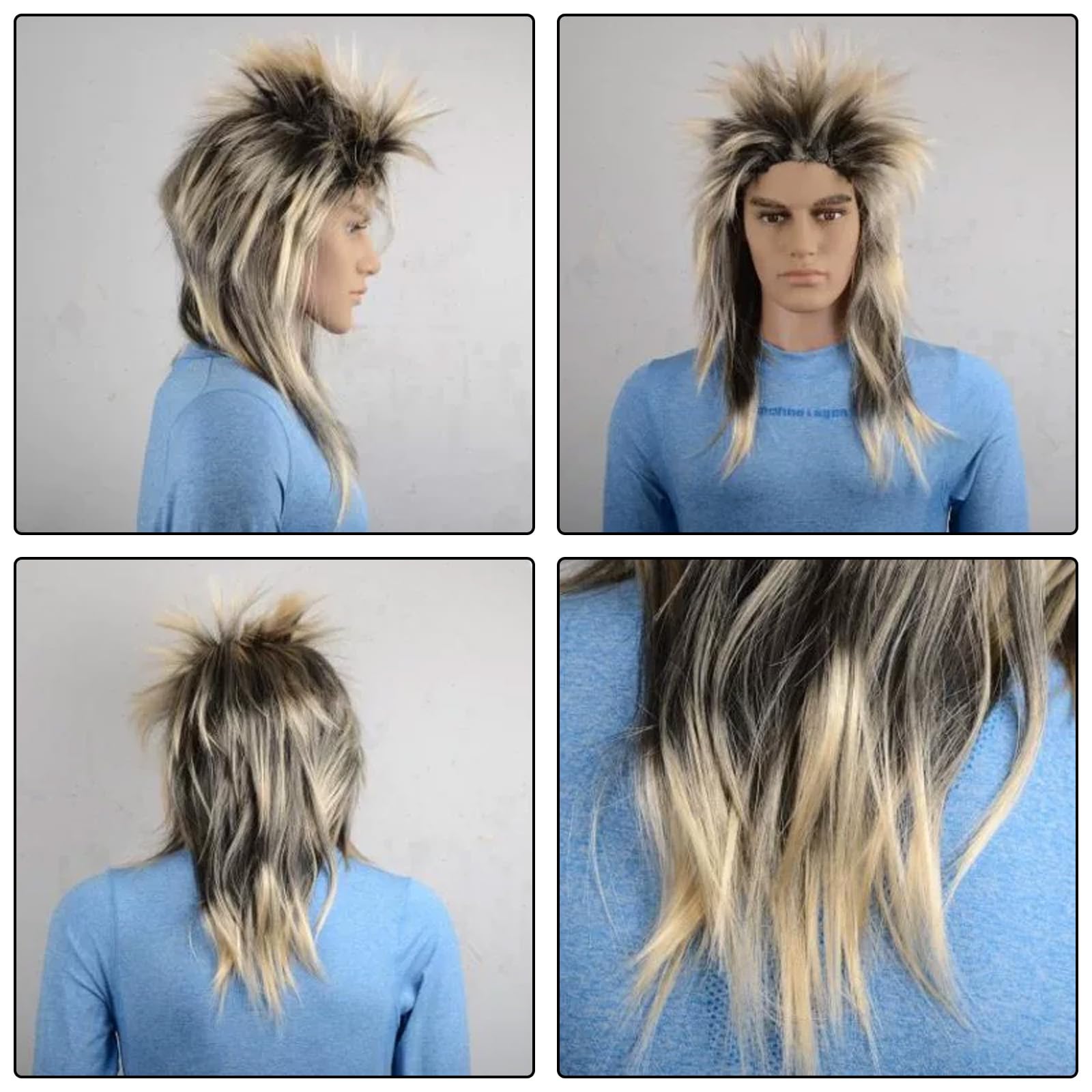 Colaren Mullet Wigs for Men 70s, Gold - Image 3