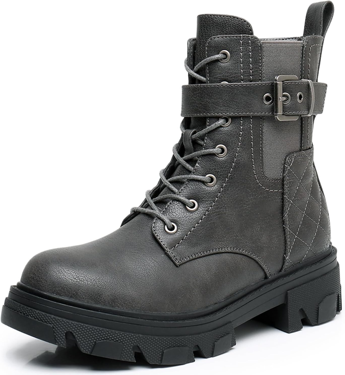 GLOBALWIN Women's Combat Boots Lace Up Ankle Booties Comfortable Lug Sole... - Picture 16 of 46