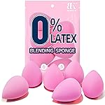 BEAKEY Super Soft Makeup Sponge Set of 6, Makeup Sponges for Foundation, Liquid, Cream and Powder, Pink Beauty Sponge for Blending, 0 Latex Blender