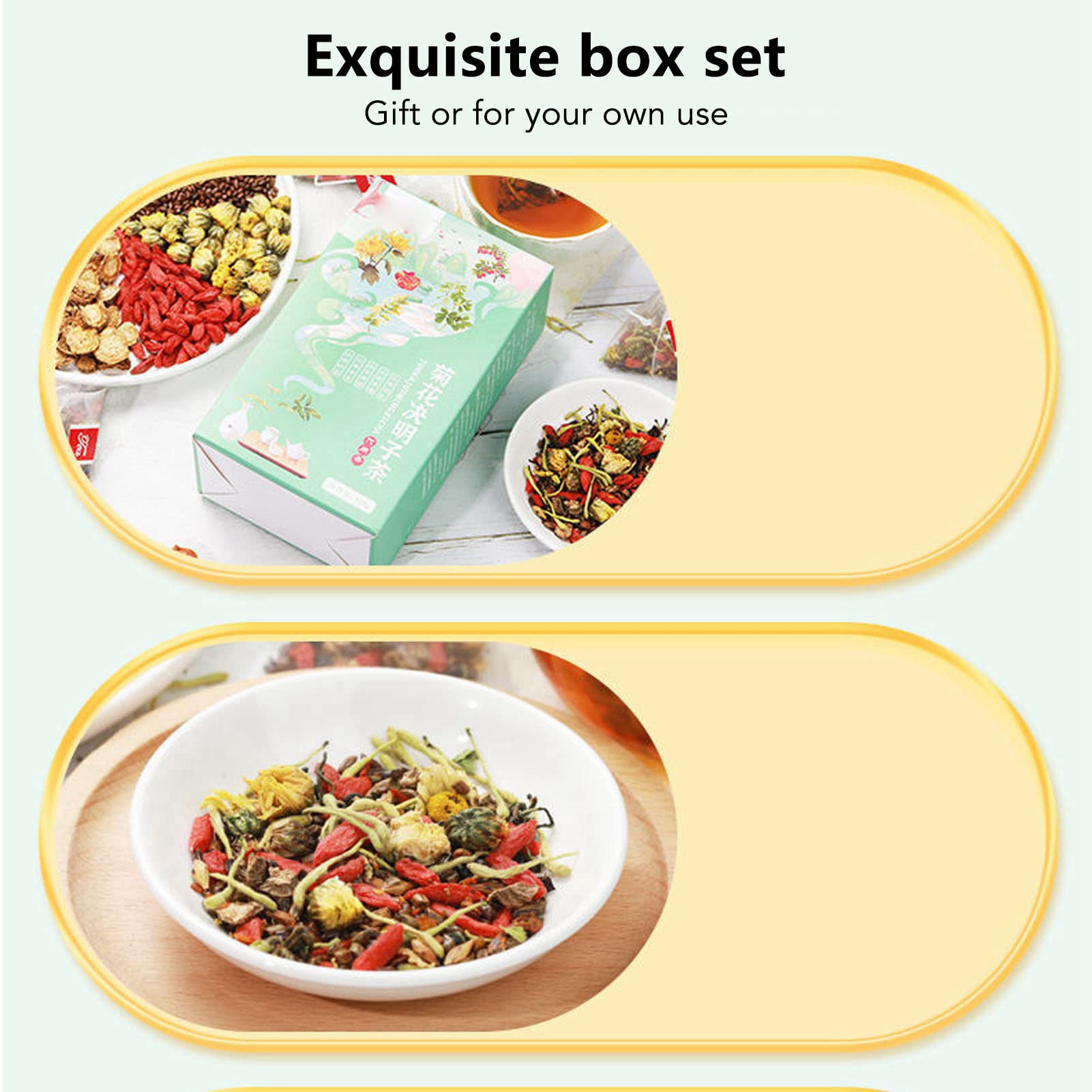 120 G 20 Graines De Thé De Graines De Chrysanthème Cassia, Combinaison Naturelle Pure De Thé Floral Pour la Santé du Thé Et des Yeux Éclaircit le Thé De Nettoyage du Foie, élimine le Feu du Foie Et la