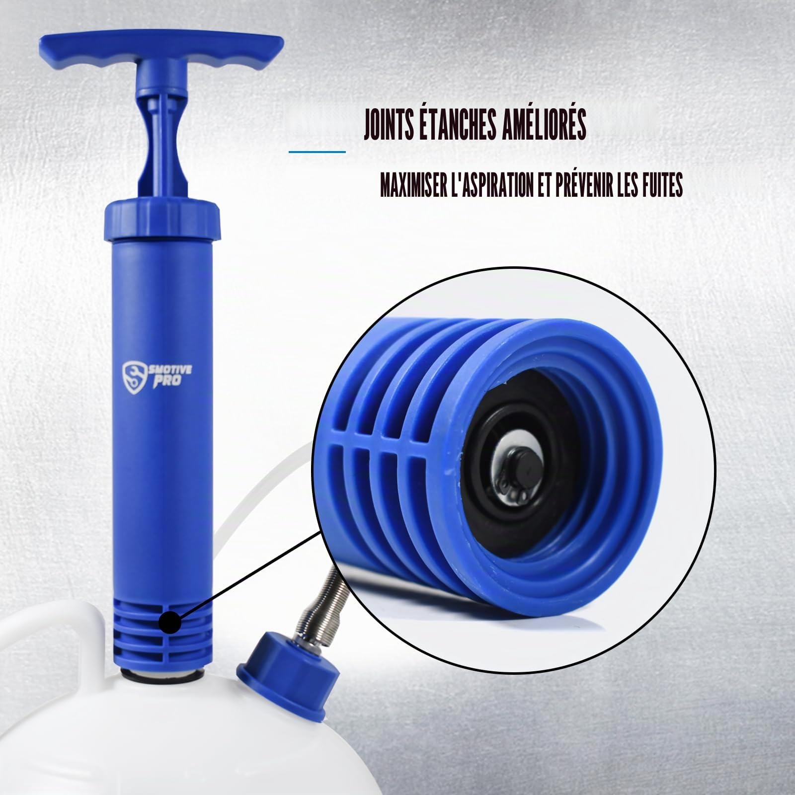 SMOTIVEPRO Seringue a Huile 6L, Pompe Huile Vidange Manuelle avec Base Améliorée et Tuyaux d'Extension en Trois Tailles, Pompe a Huile pour Voitures, Bateaux, Tondeuses à Gazon, Souffleuses à Neige