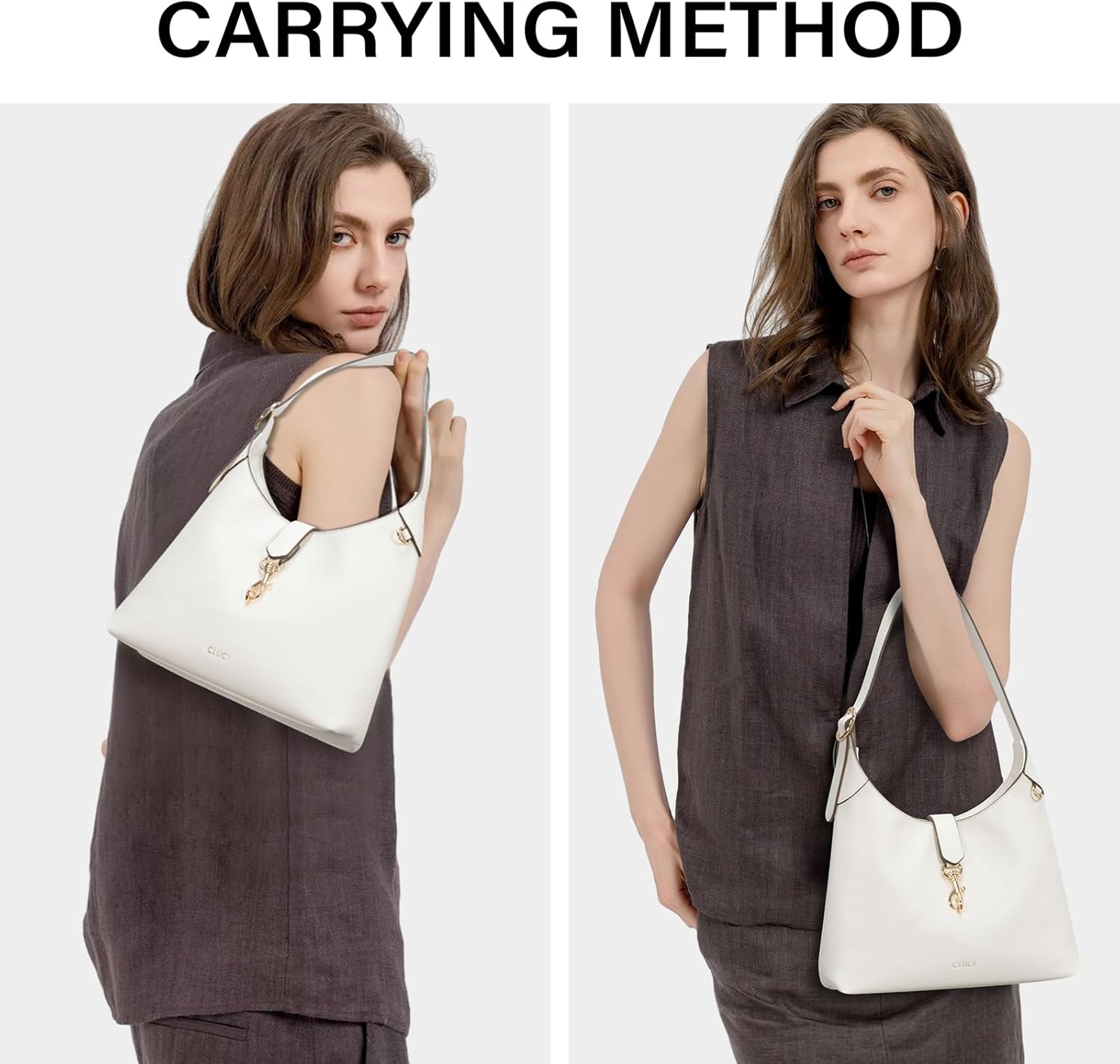 CLUCI Womens Purses and Handbags, Soft Vegan Leather Hobo Bags with Adjustable Strap, Lightweight Slouchy Shoulder Bag - Image 2